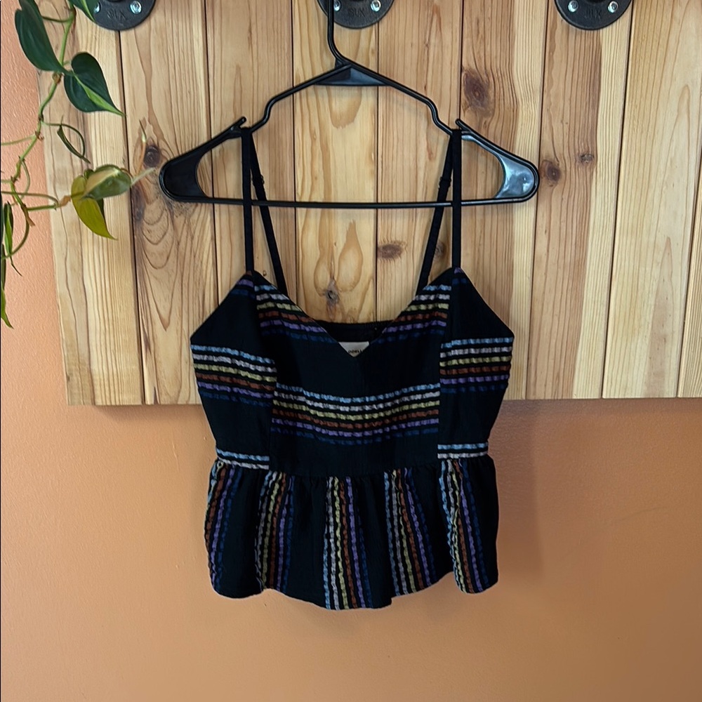 The Odell’s Black and Rainbow Sleeveless Bustier Top